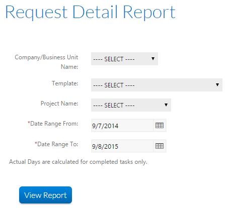 Request Detail Report / Initial View
